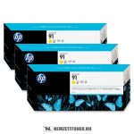   HP C9485A Y sárga 3db #No.91 tintapatron, 775 ml | eredeti termék